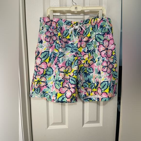 Free Planet Floral Pastel Swim Trunks size 1X - Picture 1 of 7